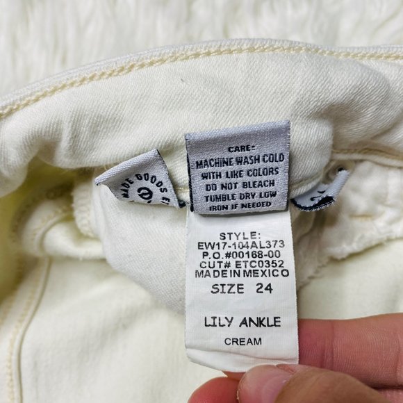 ÉTICA Lily Ankle Skinny Jeans Light Wash Cream Women's Size 24 - Picture 12 of 16